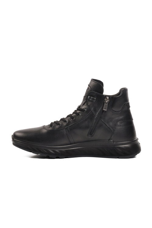 Black Genuine Leather Orthopedic Mens Boots 28866 M