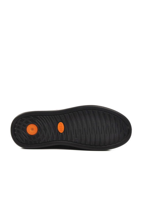 Black Orthopedic Genuine Leather Mens Casual Shoes 6439 M