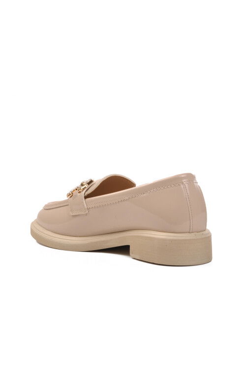 Beige Patent Leather Womens Casual Shoes 261161 Z