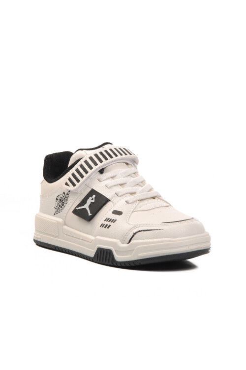 White Velcro Unisex Kids Sneakers King Short F