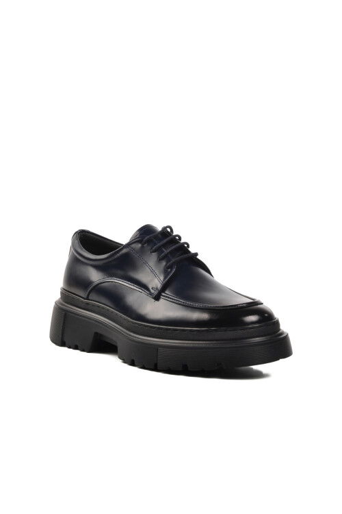 Navy Blue Open Wide Mold Genuine Leather Mens Classic Shoes Premium 1308 M