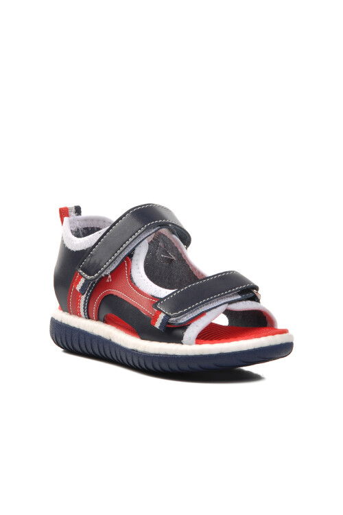 White Red Orthopedic Boys Sandals 24-996 P