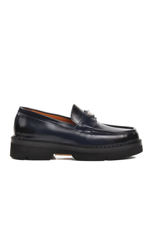 حذاء رجالي كلاسيكي فاخر باللون الأزرق الداكن 7708 M