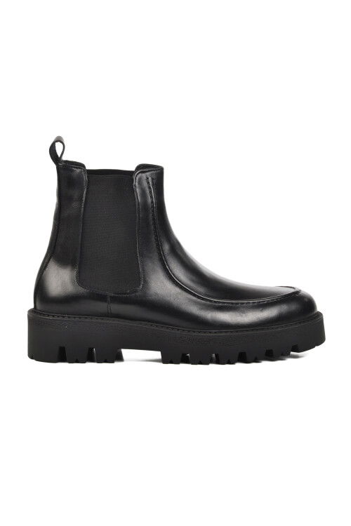 Black Genuine Leather Mens Chelsea Boots Premium 106 M