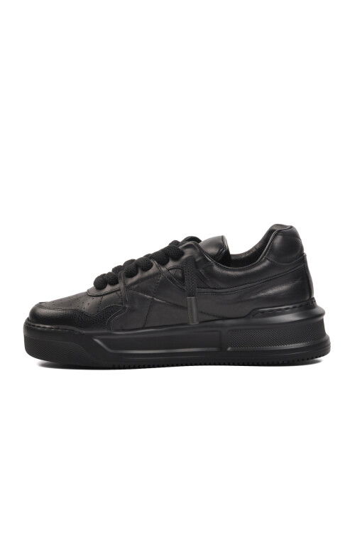 Black Skin Genuine Leather Mens Sneaker Premium 1306 M