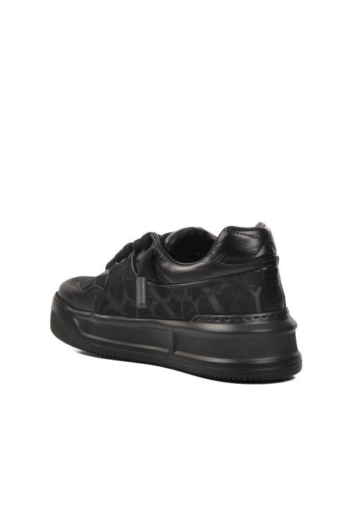 Black Genuine Leather Mens Sneaker Premium 1306 M