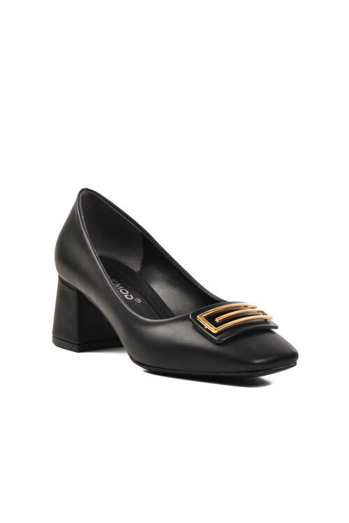 Black Skin Womens High Heel Shoes 312237 Z