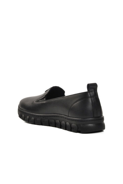 Black Genuine Leather Anatomic Womens Casual Shoes 9059-25K Z