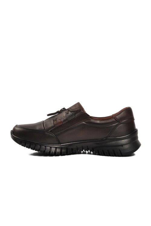 حذاء كاجوال نسائي تشريحي من الجلد الطبيعي باللون البني Z006 Z