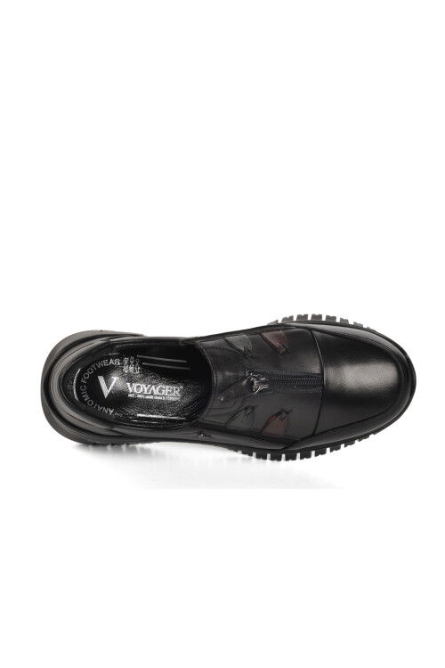 Black Genuine Leather Anatomic Womens Casual Shoes Z006 Z