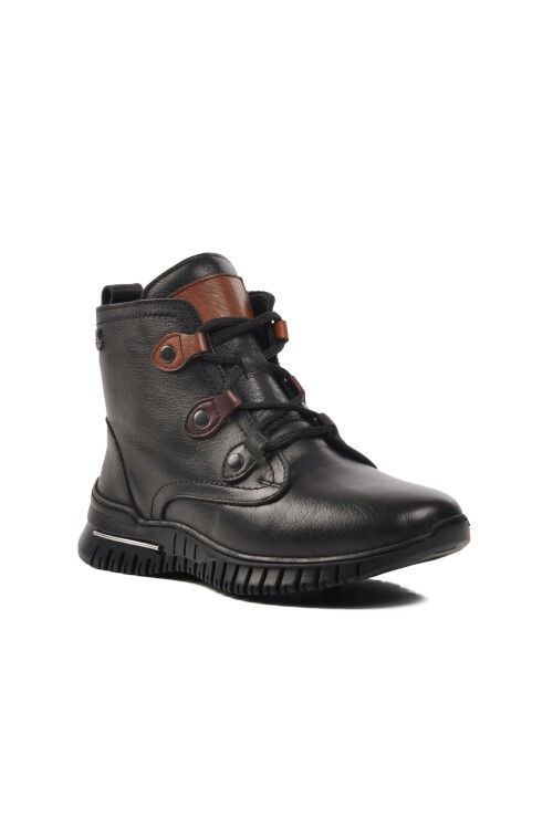 حذاء نسائي تشريحي من الجلد الطبيعي باللون الأسود Z012 Z