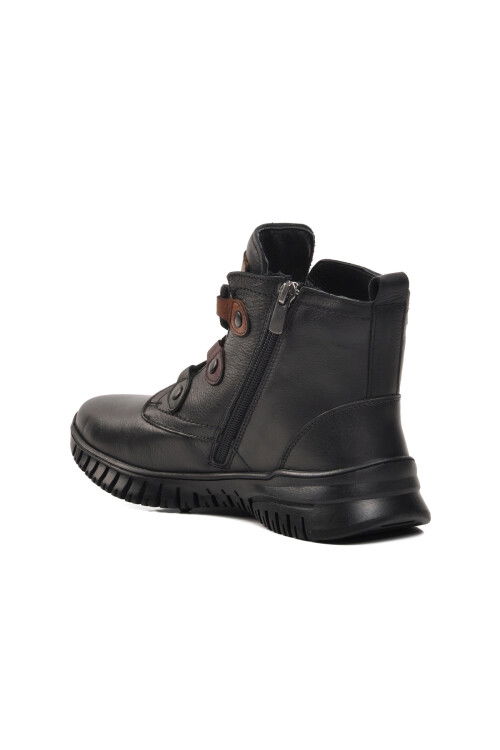 حذاء نسائي تشريحي من الجلد الطبيعي باللون الأسود Z012 Z