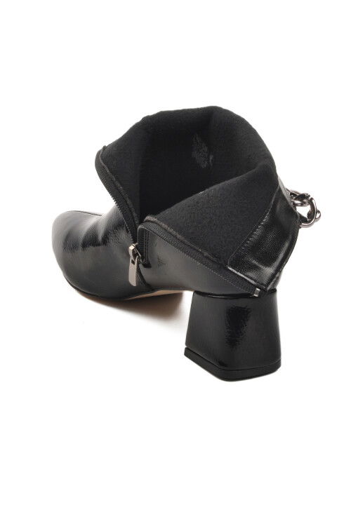 Black Patent Leather Polyurethane Womens Boots 266 Z