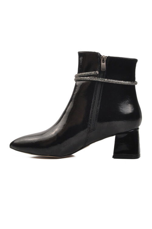 Black Patent Leather Polyurethane Womens Boots 267 Z