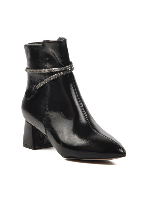 Black Patent Leather Polyurethane Womens Boots 267 Z