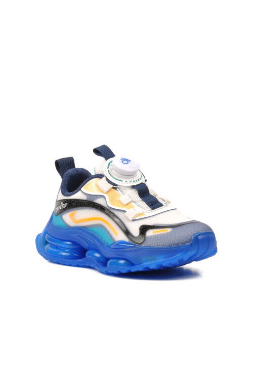 حذاء رياضي للأطفال باللونين الأبيض والأزرق من بينيتون BNI-10012 F