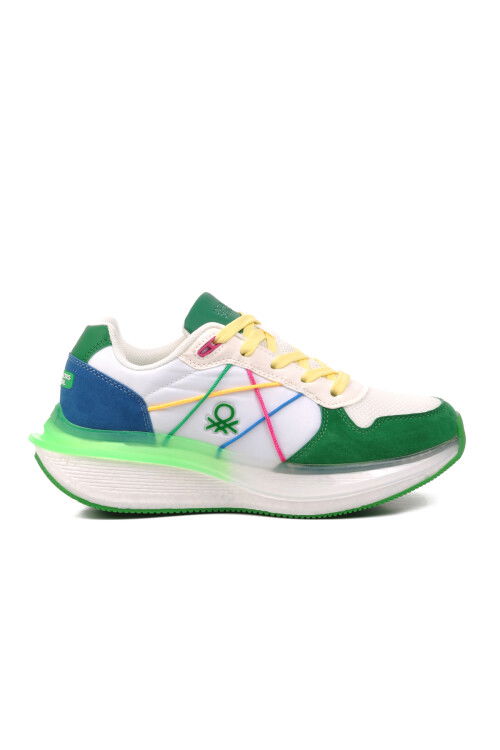 Beyaz-Yeşil  Kadın Sneaker Benetton BNI-10044 Z