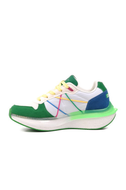 Beyaz-Yeşil  Kadın Sneaker Benetton BNI-10044 Z