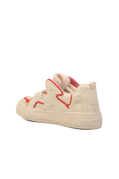 Beige-Red Womens Sneaker BNI-10100 Z