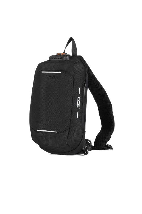 حقيبة صدر سوداء للجنسين بحزام كتف 31301