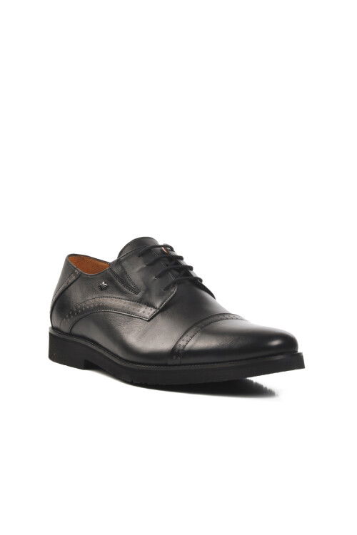 Black Genuine Leather Orthopedic Mens Casual Shoes 021402 M