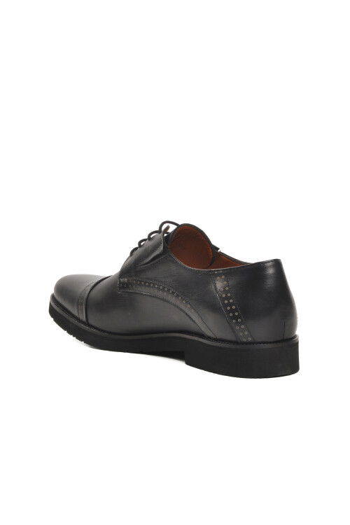 Black Genuine Leather Orthopedic Mens Casual Shoes 021402 M