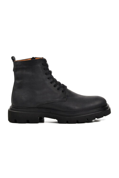 Black Nubuck Genuine Leather Orthopedic Mens Boots 033001 M