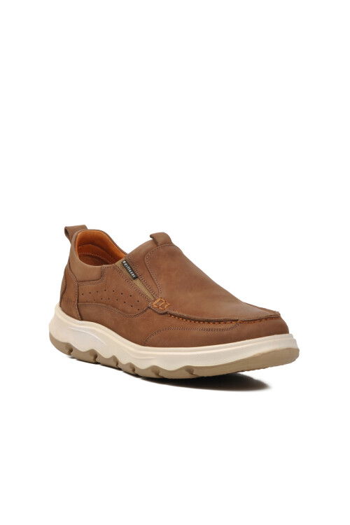 حذاء رجالي كاجوال من الجلد الطبيعي بلون بني نابوك مقاس 222902 M