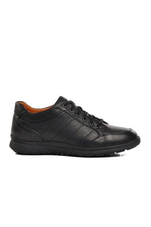 Black Orthopedic Genuine Leather Mens Casual Shoes 793204 M
