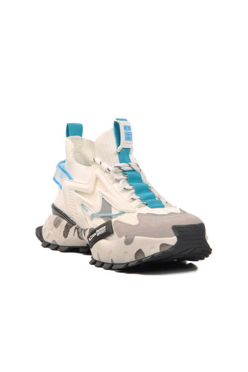 White Mesh Lightweight Flexible Mens Sneakers 24K574 M