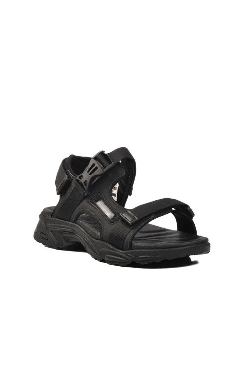 صندل مسطح رجالي أسود من Olsey 101 24088 M