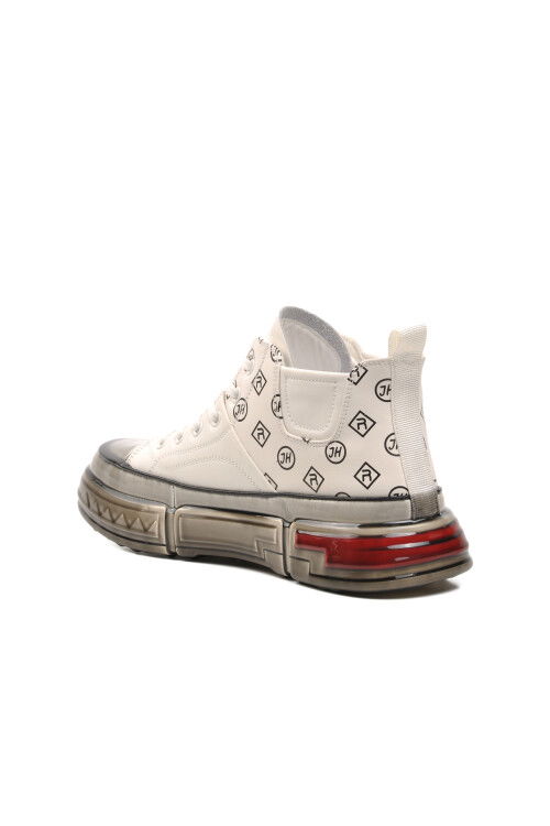 White Mens Genuine Leather Hi Sneaker 152-18220 M