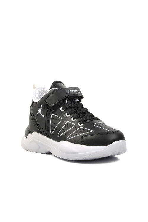 Black and White Unisex Kids Basketball Shoes 1522 F