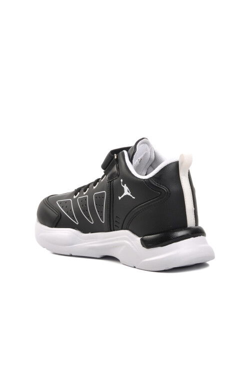 Black and White Unisex Kids Basketball Shoes 1522 F