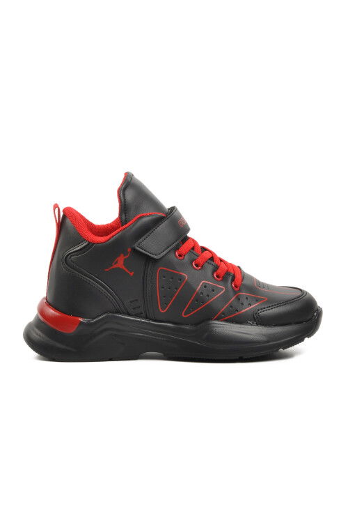Black Red Unisex Kids Basketball Shoes 1522 F