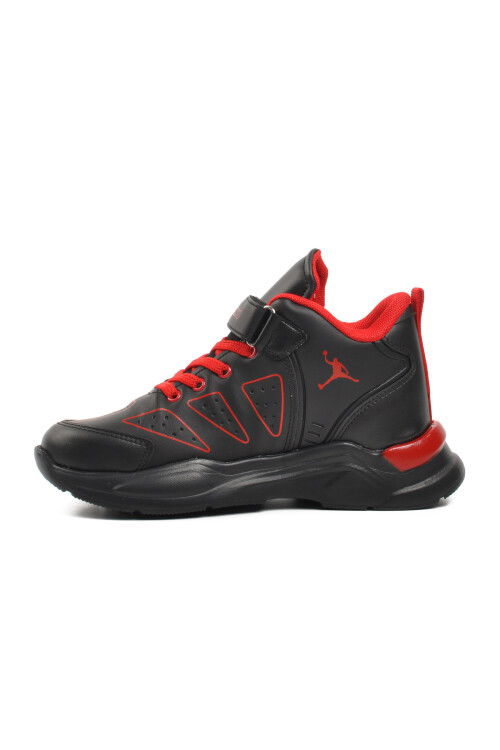 Black Red Unisex Kids Basketball Shoes 1522 F