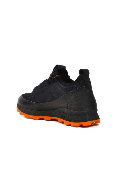 Navy Blue Genuine Leather Mens Sneaker 10201 M