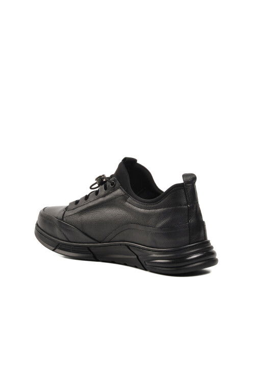 Siyah Hakiki Deri Erkek Casual Ayakkabı 382212 M