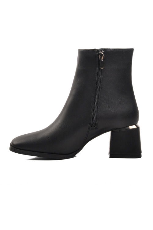 حذاء نسائي أسود من الصوف القطبي بكعب عالٍ وسحاب PC-54000 Z