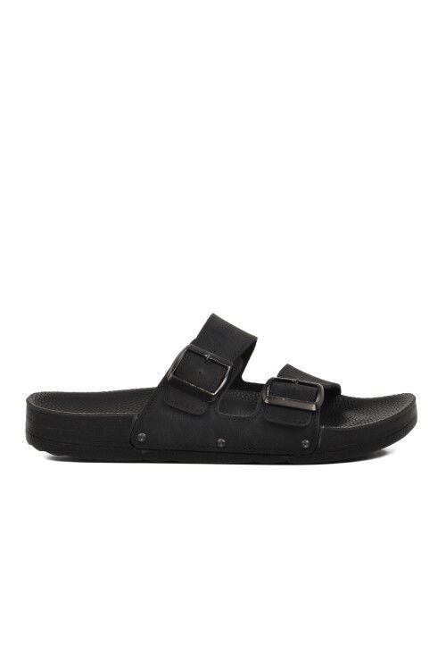 Black Nubuck Lightweight Mens Slippers PC-7241 M
