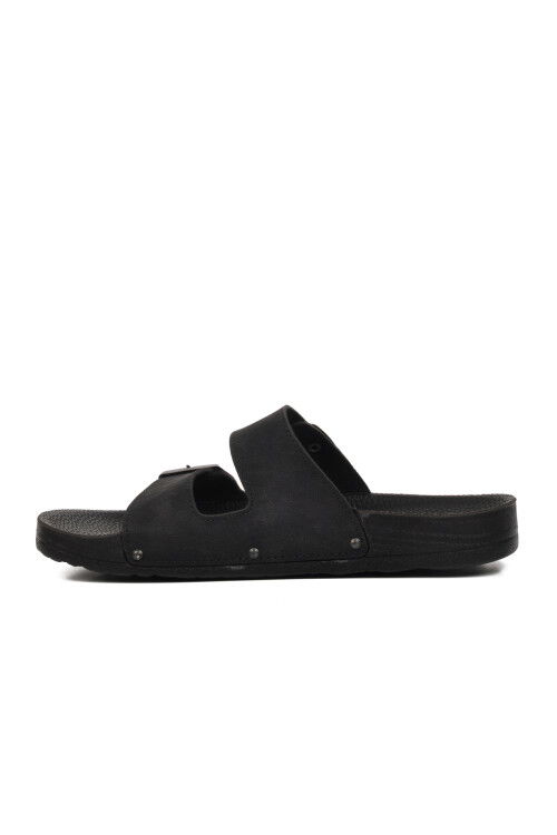 Black Nubuck Lightweight Mens Slippers PC-7241 M