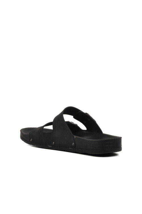Black Nubuck Lightweight Mens Slippers PC-7241 M