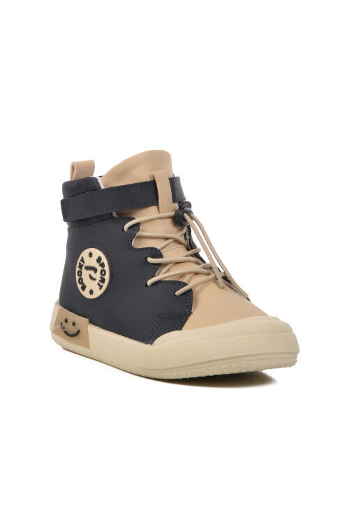 Navy Blue-Beige Childrens Sneakers 17 P