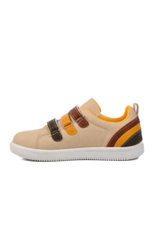 Beige-Yellow Childrens Sneakers 6502 P