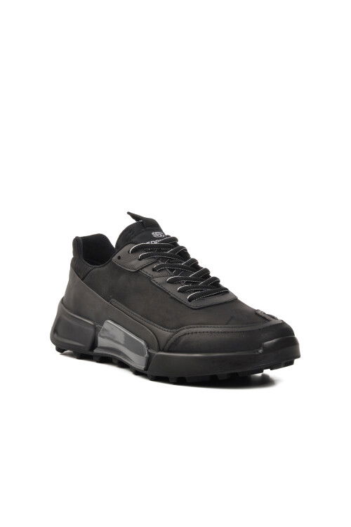 حذاء كاجوال رجالي من الجلد الطبيعي باللون الأسود من نوبوك 152-18484 M