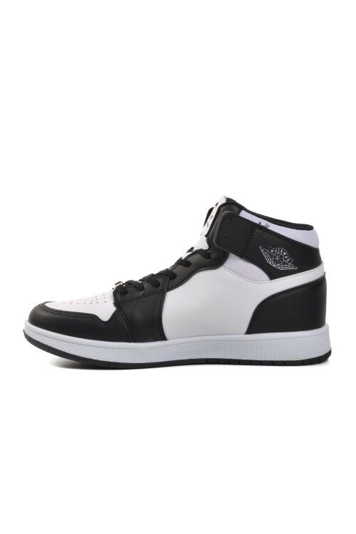 Black-White Mens Hi Sneaker Slogan Hı M