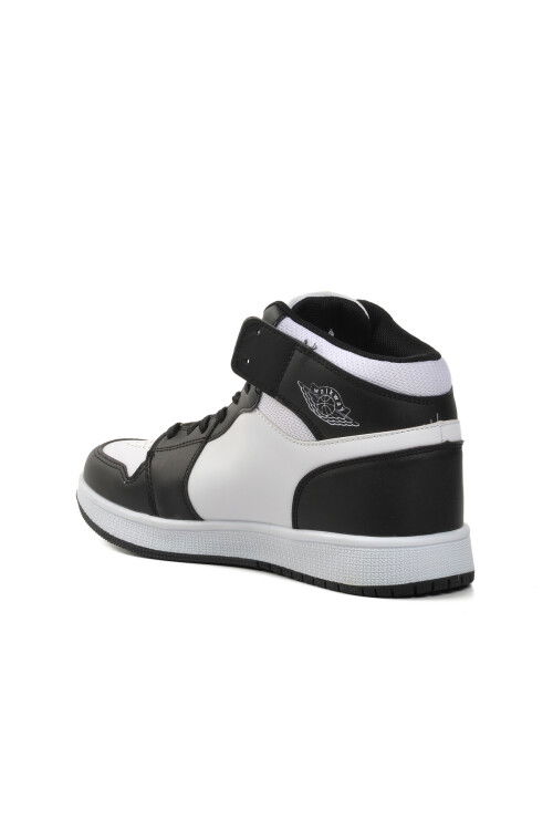 Black-White Mens Hi Sneaker Slogan Hı M