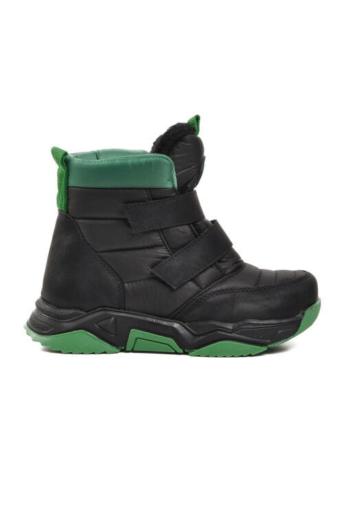 Black-Green Water Repellent Childrens Snow Boots Bn-70000 F