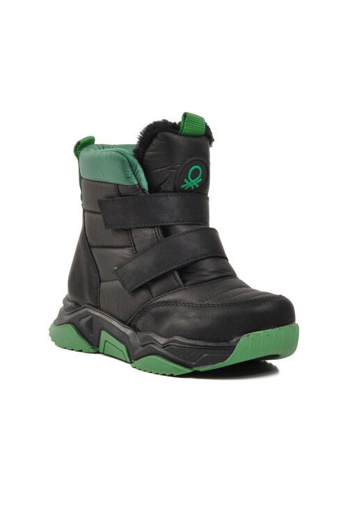 Black-Green Water Repellent Childrens Snow Boots Bn-70000 F