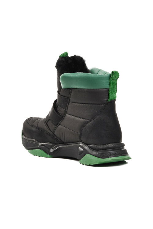 Black-Green Water Repellent Childrens Snow Boots Bn-70000 F
